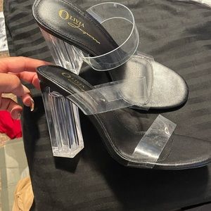 Black and clear heel.